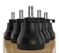 Bell Glides Replacement Office Chair - Chair Stool Swivel Caster Wheels to Fixed Stationary Castors for Hardwood Floors, Easy Switch Between Wheel Glide and Wheel Stopper, On/Off Setting, Set of 5