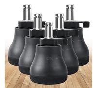 Bell Glides Replacement Office Chair Swivel Caster Wheels to Fixed Stationary Castors, Felt Pads with Anti-Slip Rubber Suit for Tile, Carpets and Hardwood Floors, Chair Feet Wheel Stopper 5pcs