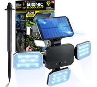 Bell+Howell Bionic Floodlight with Motion Sensing - Solar Outdoor Lights 108 High Power LED Bulbs Adjustable, Swiveling Panels for Garden Patio and Lawn As Seen On TV