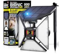 Bell+Howell Bionic Spotlight As Seen on TV, 3-Panel Solar Motion Lights Outdoor 500 Lumens Solar Flood Lights Outdoor Motion Sensor | Solar Motion Lights Outdoor Waterproof | Bionic Flood Light