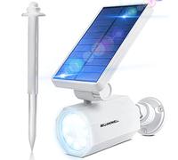 Bell+Howell Bionic Spotlight White Solar Outdoor Lights with Motion Sensor Super Bright 8 Bulb LED Lights Waterproof Landscape Security Lights for Patio Garden Solar Lights Outdoor As Seen On TV