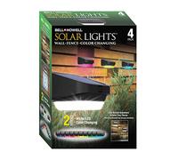 Bell+Howell Solar Deck Fence Lights Outdoor Step Light Waterproof Solar Fence Lights for Patio, Stairs, Pathway, Porch, Driveway, Yard or Garden Decor, White/LED Color Glow Lighting - 4 Packs