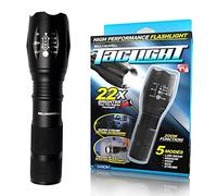 Bell+Howell TacLight Bright led Flashlight Tactical Flashlights Zoom Function 5 Modes 100,000 Hour Bulb Water Resistant Durable Mini Flashlight 5.4” x 1.6” Battery Powered 3X AAA