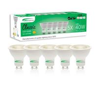 Bell Lighting 5 Pack Gu10 Led Bulbs 4.4W 350Lm Warm White 2700K , 40W Equivalent , Non-Dimmable Spotlights
