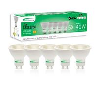 Bell Lighting 5 Pack Gu10 Led Bulbs 4.4W 350Lm , Warm White 3000K , 40W Equivalent , Non-Dimmable Energy Saving Spotlights