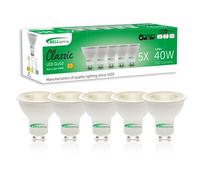 BELL Lighting GU10 Dimmable LED Bulb 5 Pack | Warm White 2700K | 350 Lumen 4.4W | Energy Saving GU10 LED Light Bulbs | 40W Lamp Equivalent | 38° Wide Beam