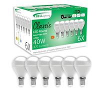 BELL Lighting E14 Small Edison Screw Cap Dimmable Light Bulb LED Golf Ball 6 Pack | Natural White 4000K | 470 Lumen 4.7W | Energy Saving Round LED Light Bulb | 40W Lamp Equivalent