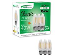 BELL Lighting E27 Edison Screw Cap Filament Dimmable Light Bulb LED Candle 6 Pack | Warm White 2700K | 470 Lumen 4.5W | Energy Saving Candle LED Light Bulb | 40W Lamp Equivalent