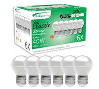 BELL Lighting E27 Edison Screw Cap Dimmable Light Bulb LED Golf Ball 6 Pack | Warm White 2700K | 470 Lumen 4.7W | Energy Saving Round LED Light Bulb | 40W Lamp Equivalent