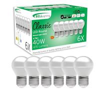 BELL Lighting E27 Edison Screw Cap Non Dimmable Light Bulb LED Golf Ball 6 Pack | Natural White 4000K | 470 Lumen 4.7W | Energy Saving Round LED Light Bulb | 40W Lamp Equivalent