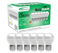 BELL Lighting E27 Edison Screw Cap Non Dimmable Light Bulb LED Golf Ball 6 Pack | Warm White 2700K | 470 Lumen 4.7W | Energy Saving Round LED Light Bulb | 40W Lamp Equivalent