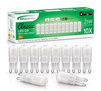 BELL Lighting G9 Energy Saving LED Capsule Bulbs Warm White 2W 10 Pack | Energy saving G9 LED capsule bulbs with 2700K warm white light, 170lm brightness and 25W equivalent output for lamps.