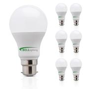 Bell Lighting GLS Bayonet B22 8.1w Light Bulb, 180° Beam Angle B22 LED Bulbs Cool White 4000K, 220-240V Energy Saver Bulb, 810lm, Non-Dimmable, 6-Pack