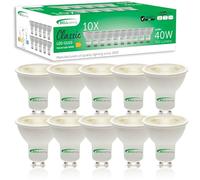 BELL Lighting GU10 Dimmable LED Bulb 10 Pack | Natural White - 4000K | 350 Lumen 4.4W | Energy Saving GU10 LED Light Bulbs | 50W Lamp Equivalent | 38° Wide Beam