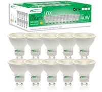 BELL Lighting GU10 Dimmable LED Bulb 10 Pack | Warm White 3000K | 350 Lumen 4.4W | Energy Saving GU10 LED Light Bulbs | 40W Lamp Equivalent | 38° Wide Beam
