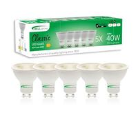 BELL Lighting GU10 Dimmable LED Spotlight Bulbs 5 Pack | Warm White 2700K | 350lm 4.4W | Energy Saving Lightbulbs | 40W Equivalent | 38 Degree Beam | Two Pin Twist Lock | Kitchen Downlights