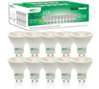 BELL Lighting GU10 LED Bulb 10 Pack | Daylight White 6000K | 350 Lumen 4.4 Watts | Energy Saving GU10 LED Light Bulbs | 40W Lamp Equivalent | 38° Wide Beam | Non-Dimmable