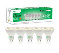 BELL Lighting GU10 LED Bulbs 5 Pack | 4.4 W 350 Lumen Warm White 3000 K | Non-Dimmable Energy Saving Spotlight Bulb | 38° Beam GU10 LED Light Bulbs | 40 W Halogen Replacement Ceiling Downlight