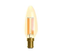 Bell Lighting Pack of 1 x LED Filament Candle 3.3watt Equivalent to 30watt B15 SBC Gold Finish Very Warm Light Colour 2000k Lightbulb