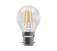 BELL Lighting Pack of 1 x LED Filament Golfball Lightbulb 3.3watt Equivalent to 40watt B22 Bayonet Cap Clear Finish Cool White Colour 4000k Lightbulb
