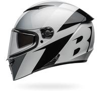 Bell Lithium Shear Gloss ECE6 - Motorcycle Helmet ECE 22.06 Certified - Helmet with Sun Visor - Polycarbonate Shell - Removable Liner - Adjustable Fit - Silver/White, Size: M