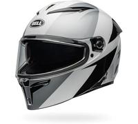 Bell Lithium Shear Gloss ECE6 - Motorcycle Helmet ECE 22.06 Certified - Helmet with Sun Visor - Polycarbonate Shell - Removable Liner - Adjustable Fit - Silver/White, Size: XL