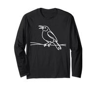 Bell Miner Line Art Birdwatcher Long Sleeve T-Shirt
