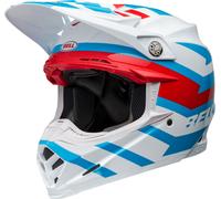 Bell Moto-9S Flex Banshee, motocross helmet XL White/Light Blue/Red