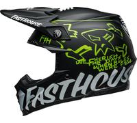 Bell Moto-9S Flex Fasthouse MC Core Motocross Helmet, black matt/silver/neon yellow, size XL (60/61)