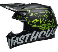 Bell Moto-9S Flex Fasthouse MC Core Motocross Helmet, black-yellow-silver, size S for Men