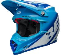 Bell Moto-9S Flex Rail Motocross Helmet, white-turquoise-blue, size L for Men