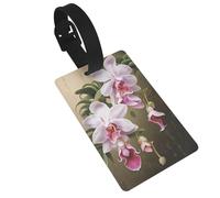Bell Orchid Luggage Tags for Suitcases, PVC Suitcase Tag with Secure Strap Suitcase Identifier with Privacy Name Card for Travel Bag Tags Personalized Baggage Tag for Women Men
