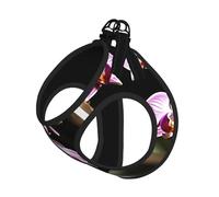 Bell Orchid Pattern Print Dog Harness Leash Set Reflective Pet Harness Puppy Vest Suitable Dogs Cats Small Breeds