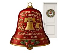 Bell Ornaments | 250th Commemorative Bell Ornament - 250th Commemorative Decor Doorbell for Fence Parade School Park Garden Festival Fireplace Backyard Pathway