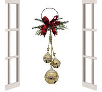 Bell Ornaments For Christmas Tree | Rustic Festive Decoration Bow For Tree Hanging,Garland Ornament With Artisan Bells,Front Door Home Wall Coat New Year Wedding
