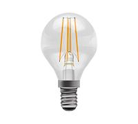 BELL Pack of 10 x Golfball 4watt Equivalent to 40watt LED Dimmable Filament Round SES Clear Warm Light Colour 2700K Lightbulb