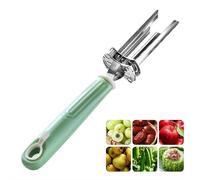 Bell Pepper Corer Tool - 2025 Upgraded Adjustable Fruit & Vegetable Corer, Multifunctional Pepper Seed Remover with Stainless Steel Blade, Kitchen Gadget (Green)