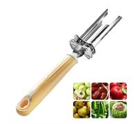 Bell Pepper Corer Tool - 2025 Upgraded Adjustable Fruit & Vegetable Corer, Multifunctional Pepper Seed Remover with Stainless Steel Blade, Kitchen Gadget (Yellow)