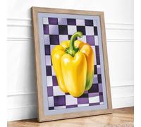Bell Pepper Study Framed Wall Art Print A4 Oak