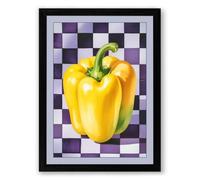 Bell Pepper Study Modern Framed Wall Art Print A1 (84.1×59.4cm) Black, Wall Decor for Living Room, Bedroom, Office & Home, Ready to Hang, Art Gift