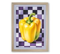 Bell Pepper Study Modern Framed Wall Art Print A4 (29.7×21cm) Oak, Wall Decor for Living Room, Bedroom, Office & Home, Ready to Hang, Art Gift