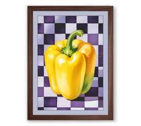 Bell Pepper Study Modern Framed Wall Art Print A4 (29.7×21cm) Walnut, Wall Decor for Living Room, Bedroom, Office & Home, Ready to Hang, Art Gift