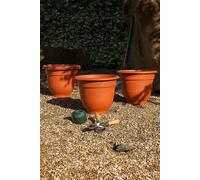 Bell Pot 36cm Round Recycled Plastic Planter Wham Terracotta One Size