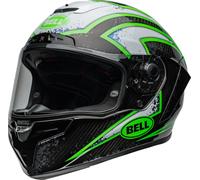 Bell Race Star DLX Flex Xenon Helmet, black-green-silver, size M for Men