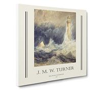 Bell Rock Lighthouse By Joseph Mallord William Turner Canvas Print | Gallery Wrapped 30mm Frame Wall Art | 20x20 inches | Ready to Hang | Coastal Seascape Picture | Living Room Bedroom Lounge Office