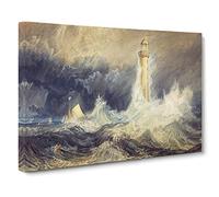 Bell Rock Lighthouse By Joseph Mallord William Turner Classic Painting Canvas Wall Art Print Ready to Hang, Framed Picture for Living Room Bedroom Home Office Décor, 20x14 Inch (50x35 cm)