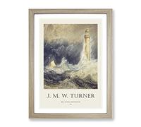 Bell Rock Lighthouse By Joseph Mallord William Turner Exhibition Museum Painting Framed Print | A2 Oak Framed Wall Art | Ready to Hang | Modern Cityscape Picture | Living Room Bedroom Lounge Office