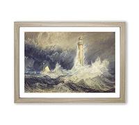 Bell Rock Lighthouse by Joseph Mallord William Turner Framed Print | A2 Oak Framed Wall Art | Ready to Hang | Modern Cityscape Picture | Living Room Bedroom Lounge Office
