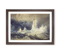 Bell Rock Lighthouse by Joseph Mallord William Turner Framed Print | A2 Walnut Framed Wall Art | Ready to Hang | Modern Cityscape Picture | Living Room Bedroom Lounge Office