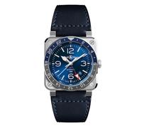 Bell & Ross BR 03-93 GMT Blue Leather Strap Watch